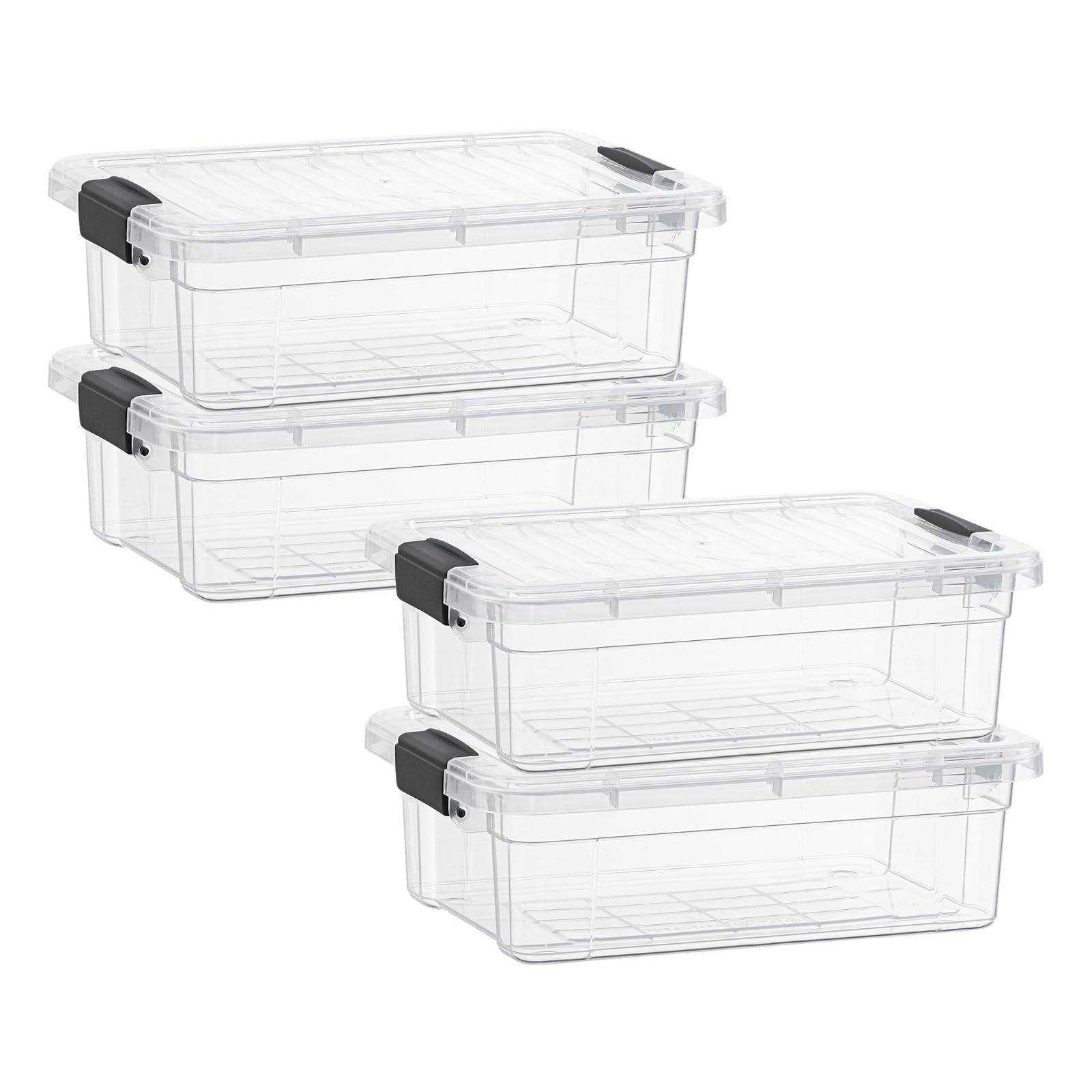 Clear Storage Bins with Lids (4 Count)