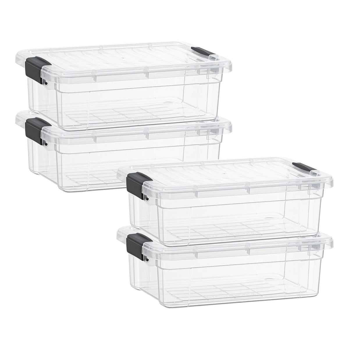 Clear Storage Bins with Lids (4 Count)