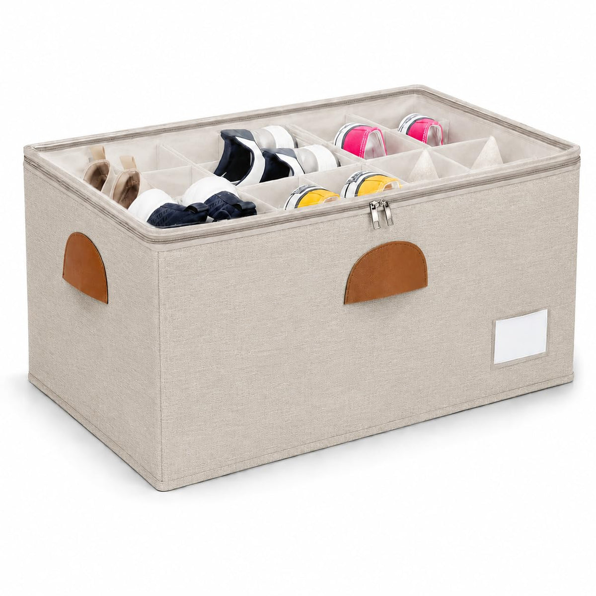 1 Pack Shoe Organizer for Closet with Adjustable Divider Shoe Storage Box