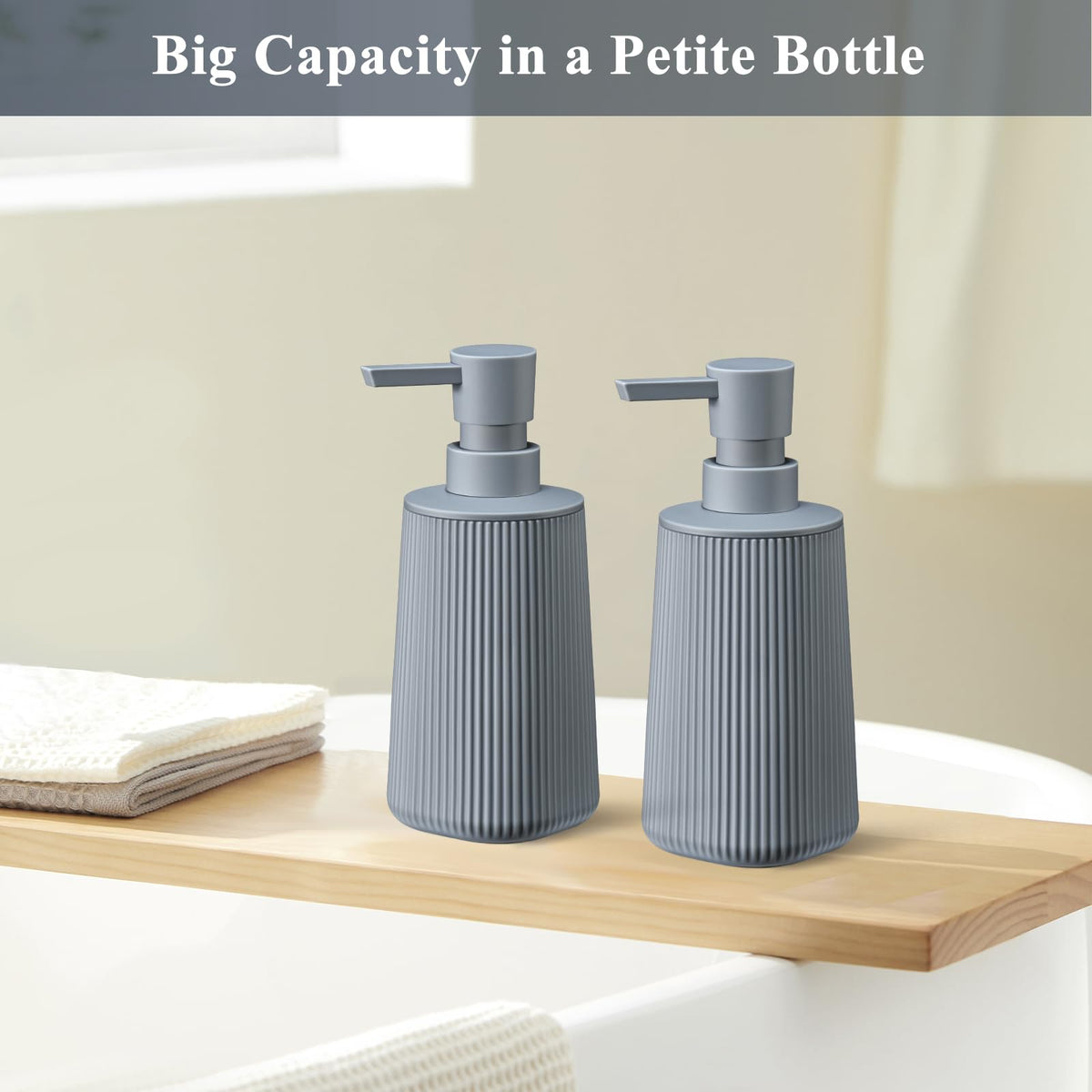 Gray 2 Pack Hand Soap Dispensers Set (2 Count)