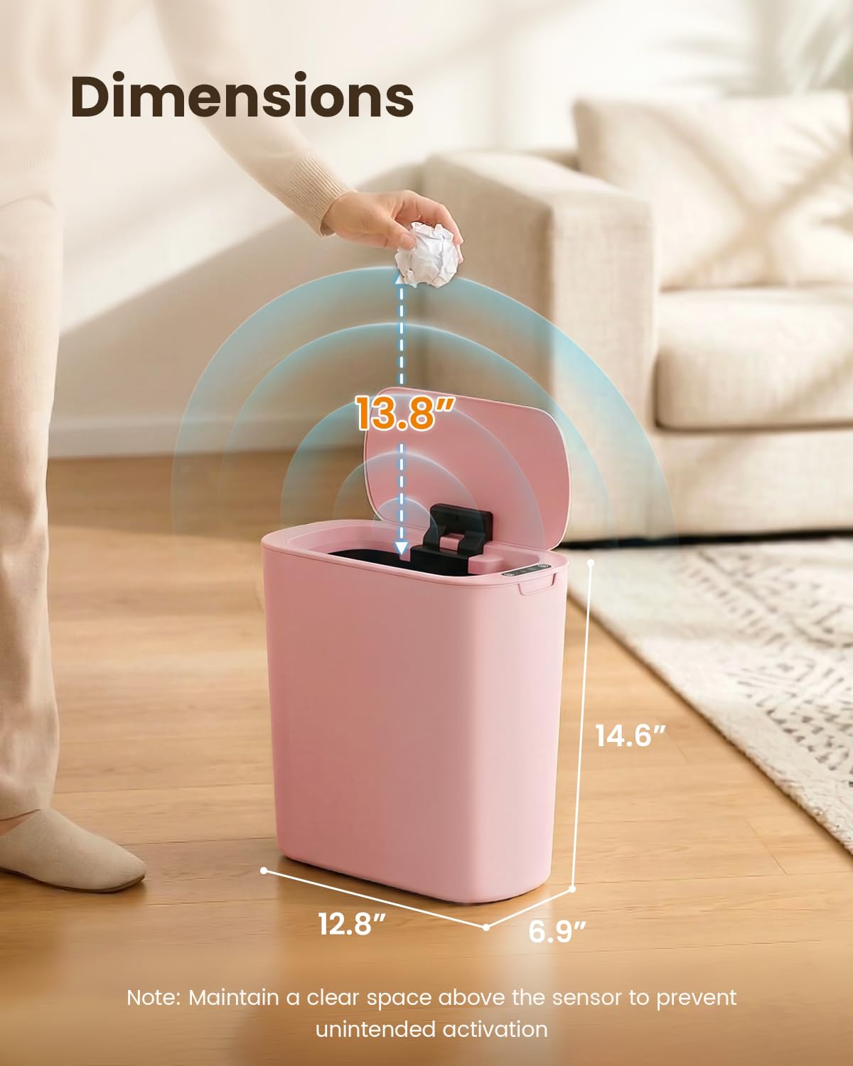 5 Gallon Automatic Bathroom Trash Can with Lid