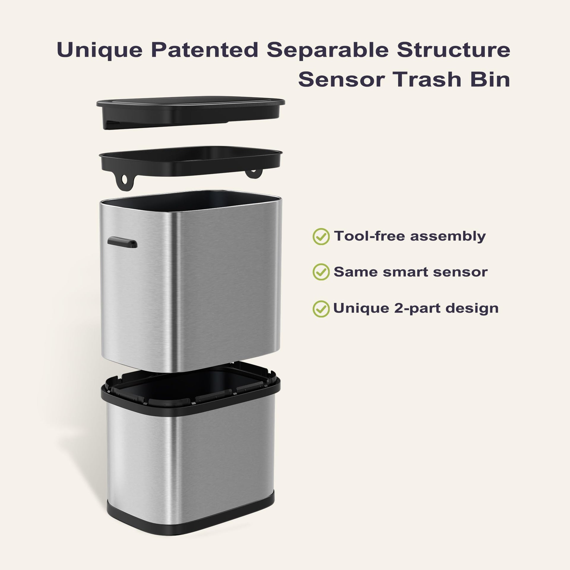 16 Gallon 60L Kitchen Trash Can
