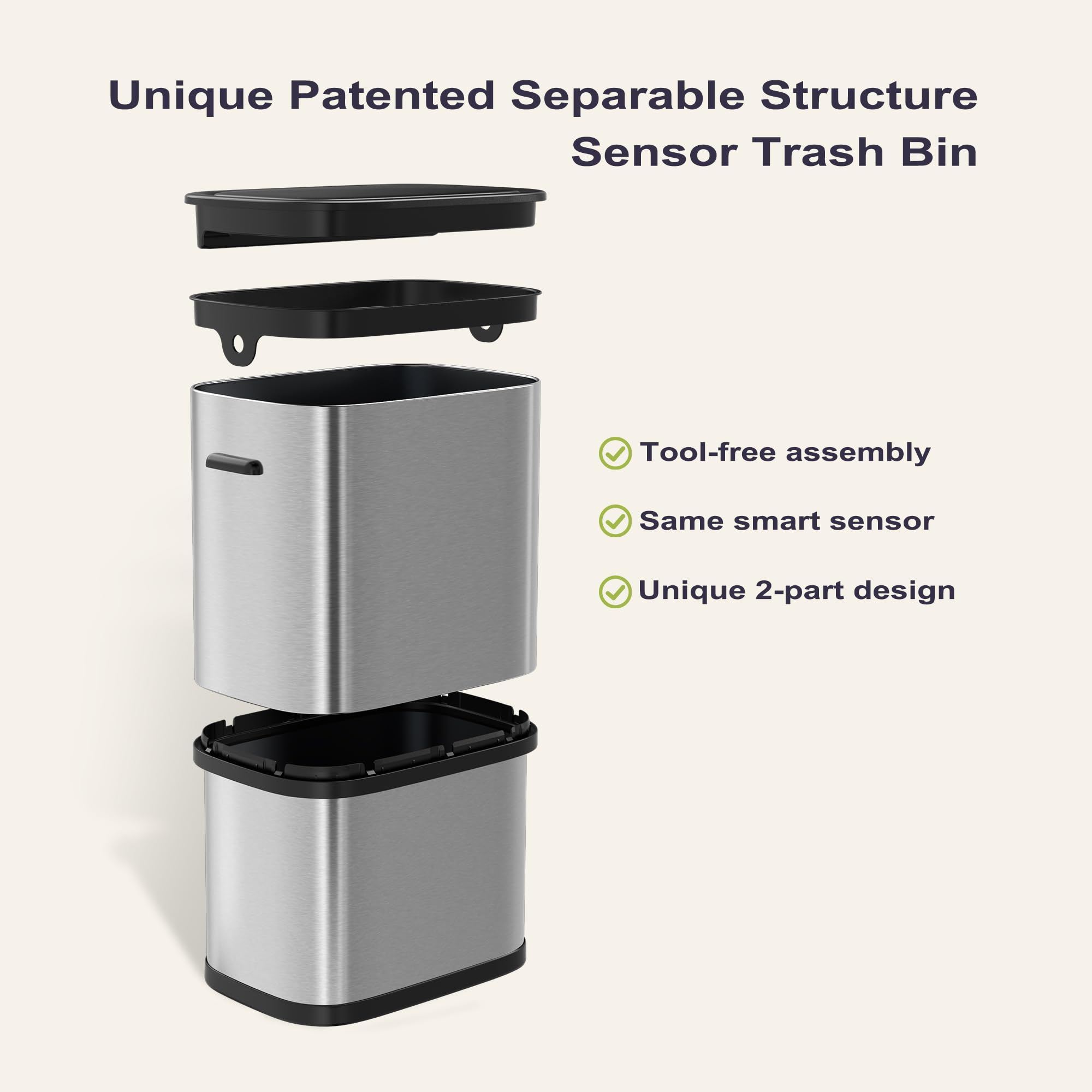 16 Gallon 60L Kitchen Trash Can