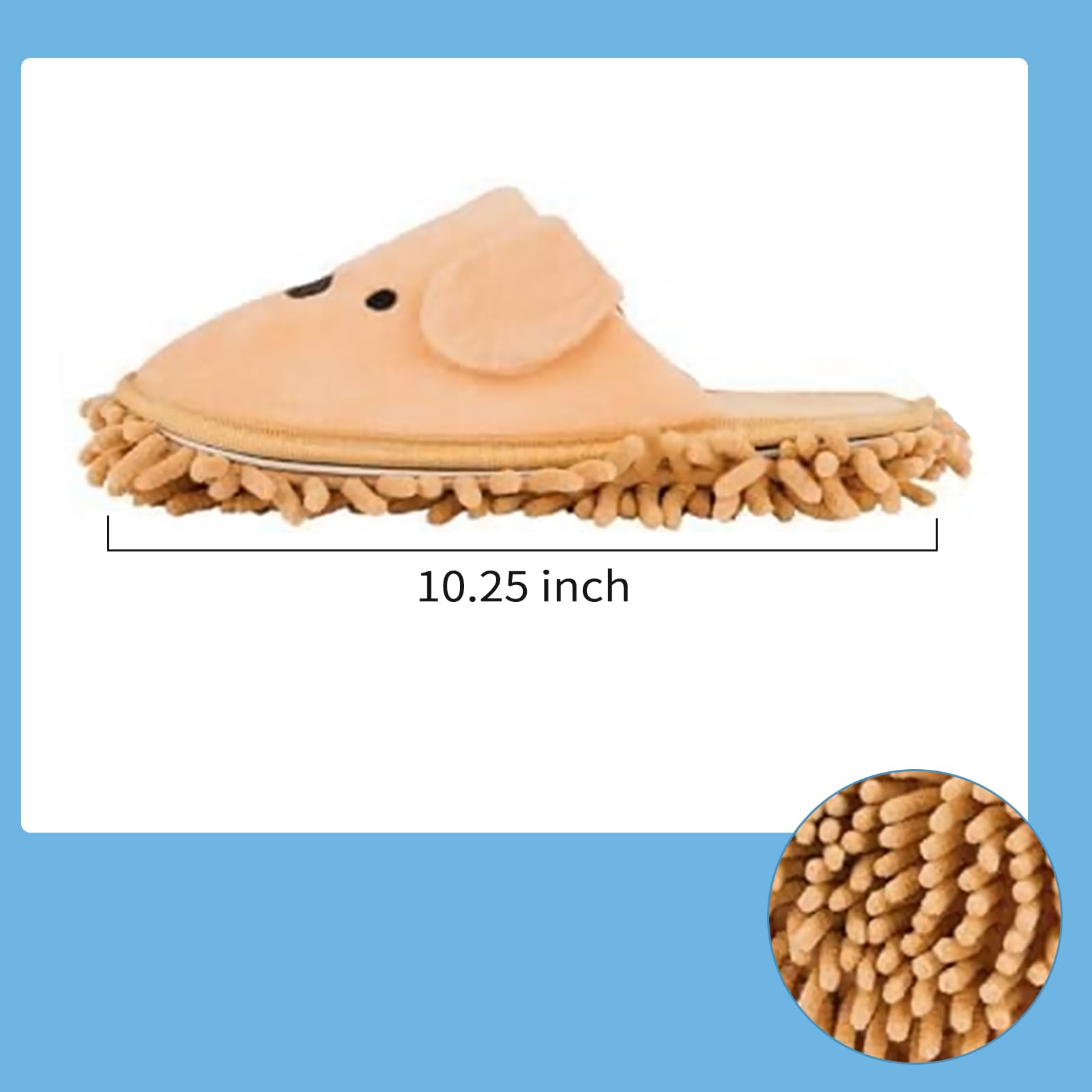 Detachable Dog Microfiber Mop Slippers Dusting for Home Khaki