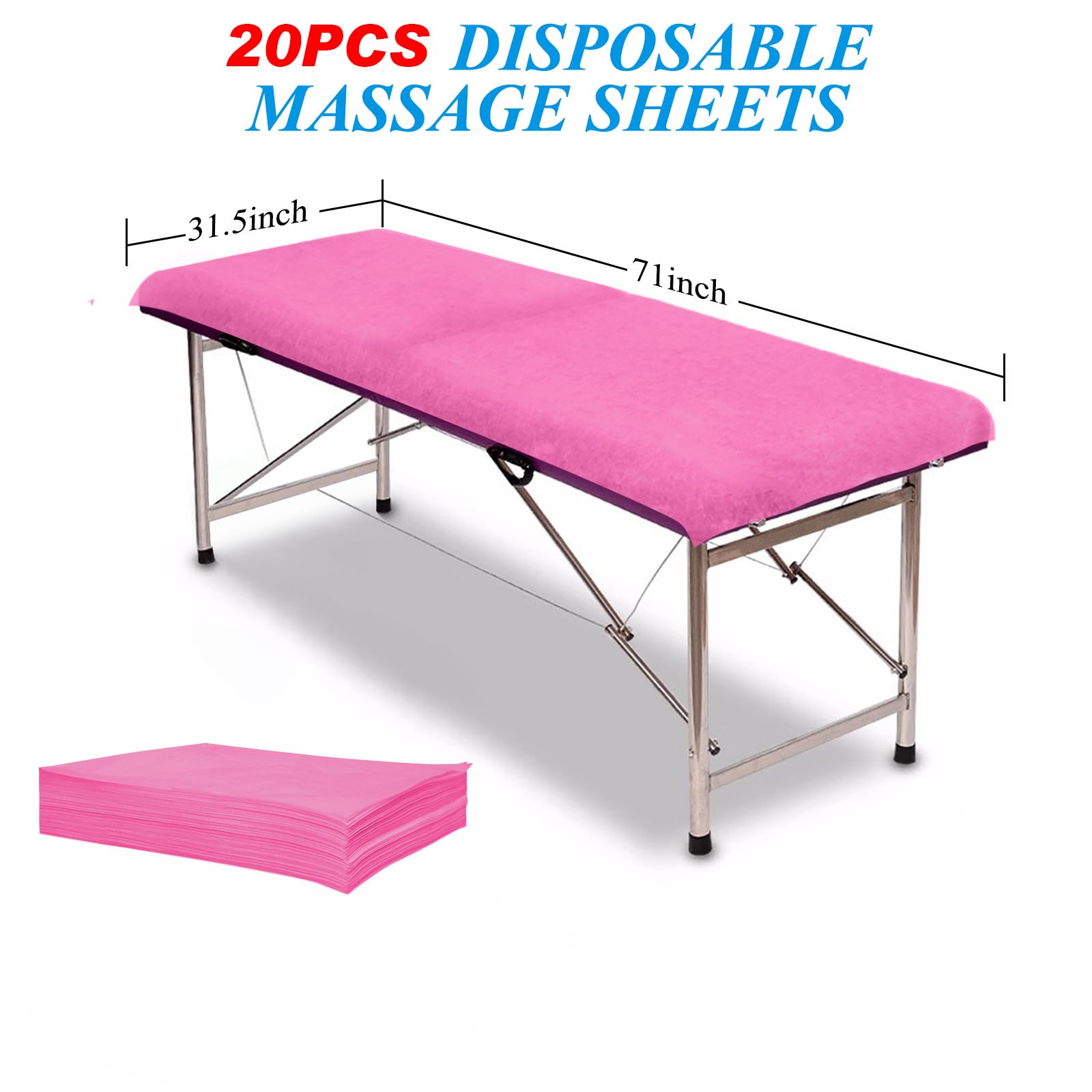 20Pcs Disposable Massage Table Sheets 31.5" x 71" Non (20 Count)