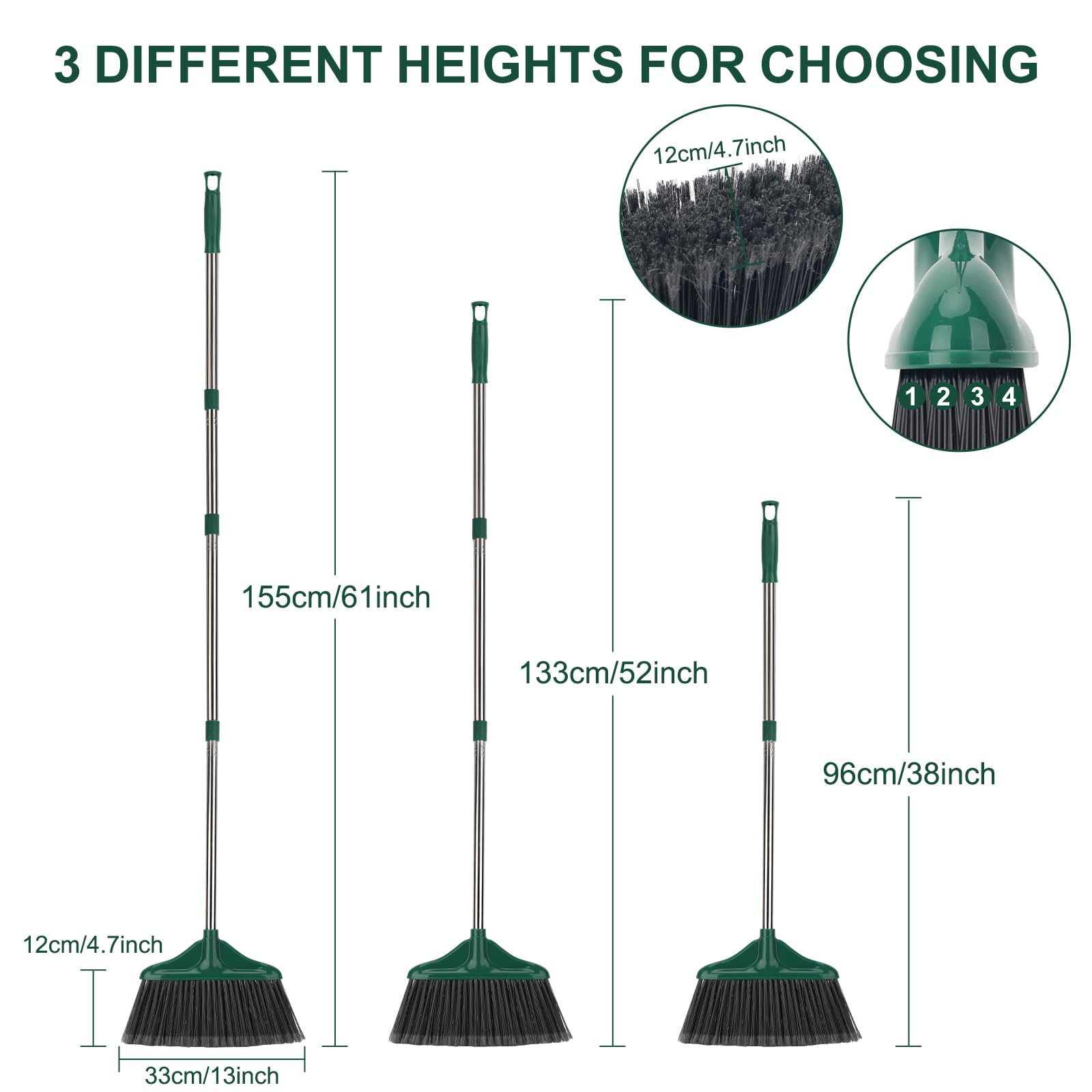 4 PCS Heavy Duty Broom Outdoor (4 Count)