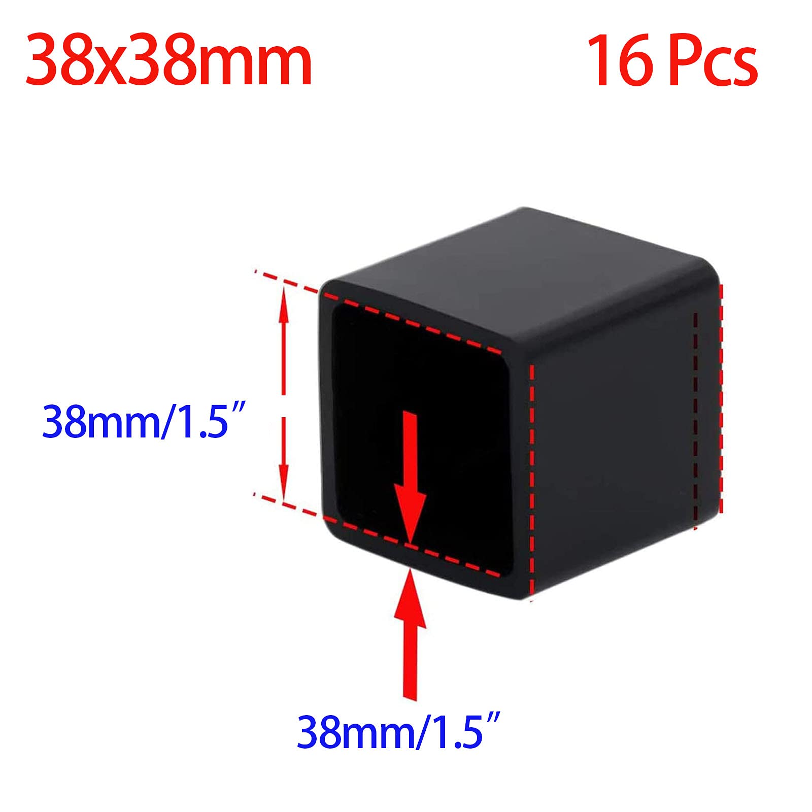 16 Pcs Black Square Anti (16 Count)
