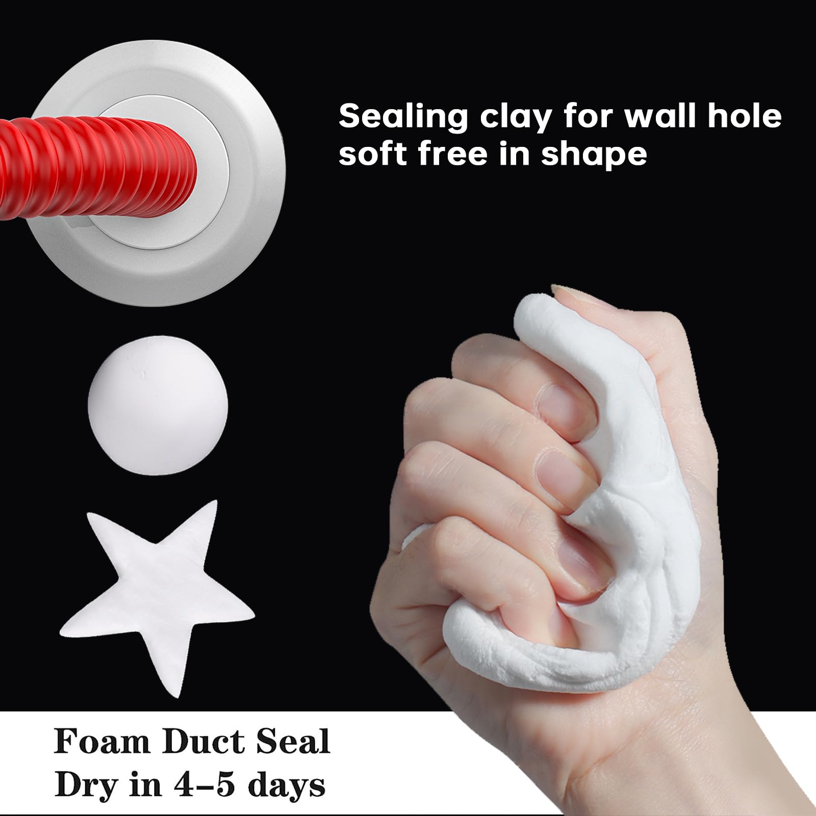 50Pack Waterproof Duct Seal Sealing Putty for Drain & Wall Holes Qk Repair (50 Count)