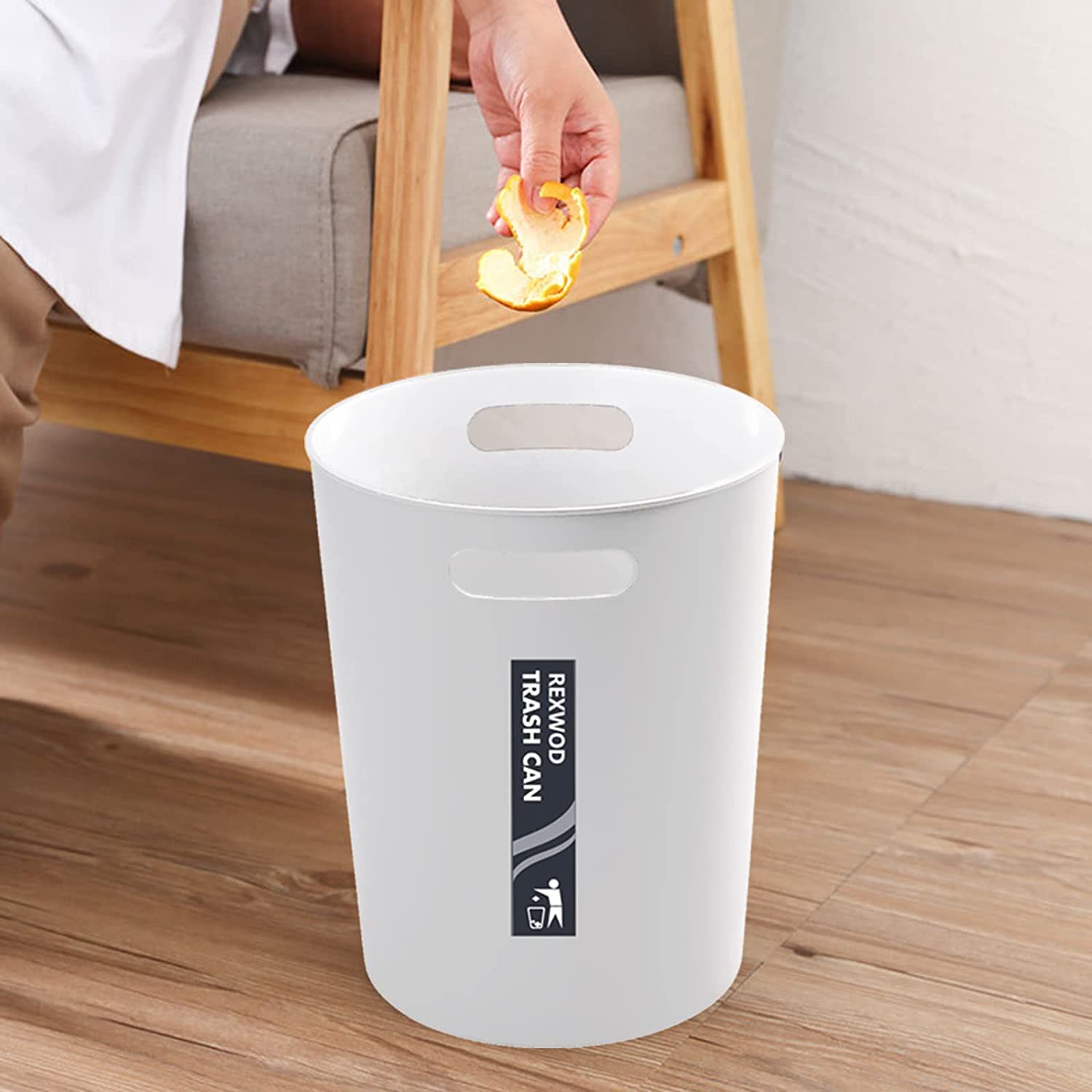 4 Pack Small Trash Can 3 Gallon Garbage Can Bathroom Bedroom Kitchen White (4 Count)