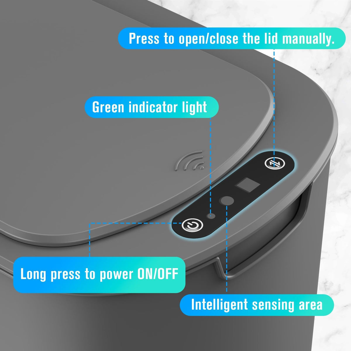 Automatic Small Bathroom Trash Can with Lid