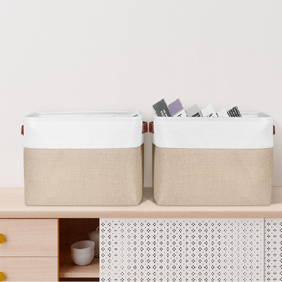 Fabric Storage Baskets for Shelves (4 Count)
