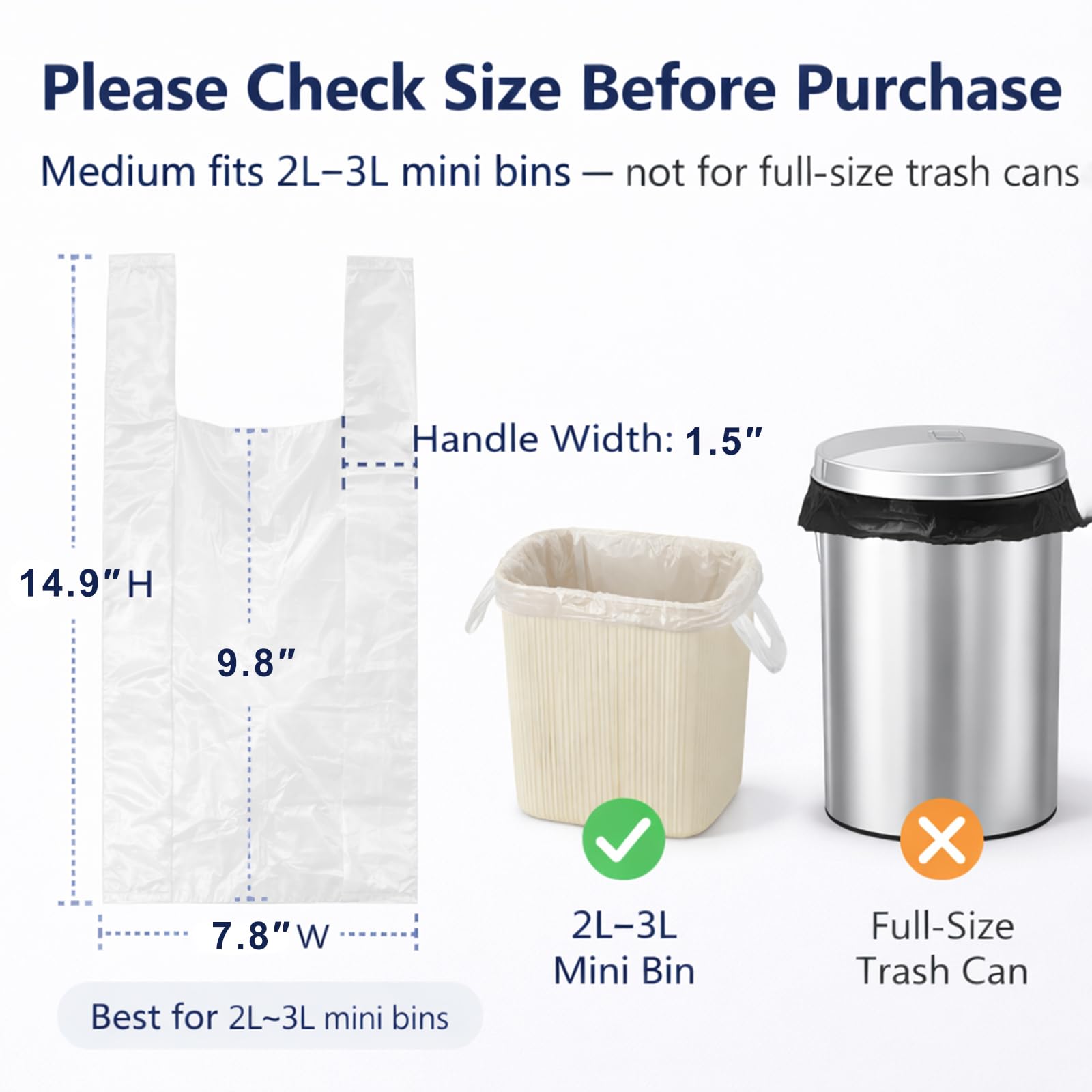 Medium Mini Trash Bags 200 Count