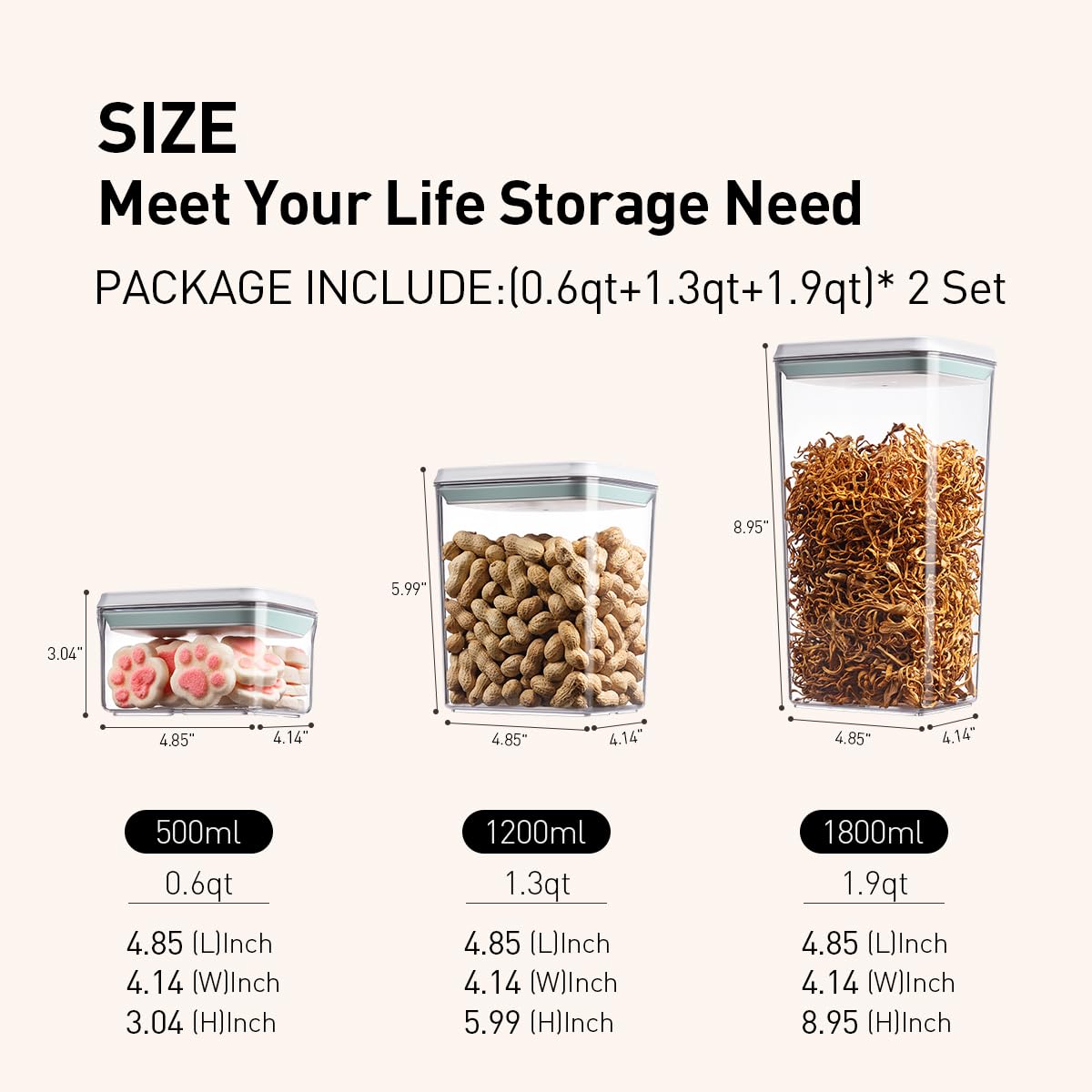 Pop Food Storage Containers Set (6 Count)