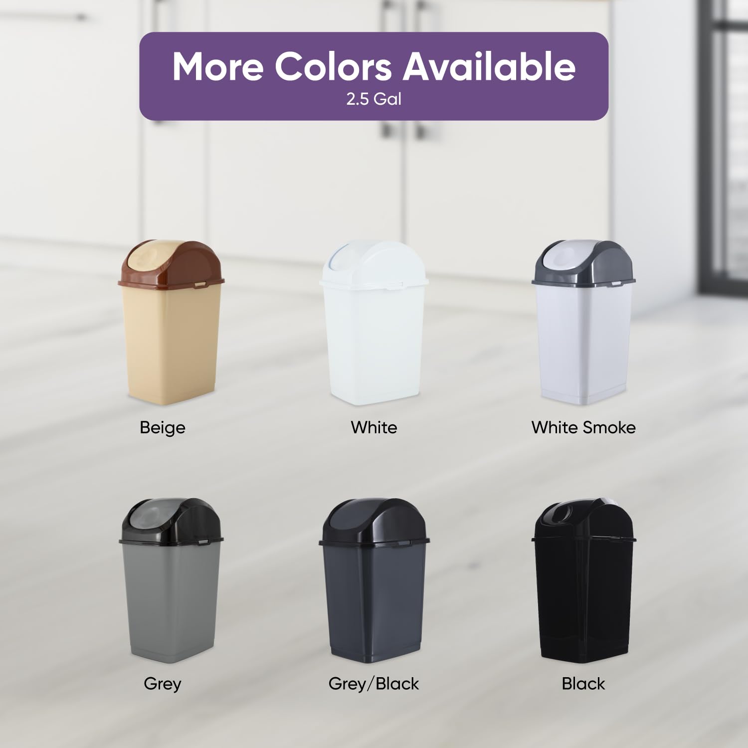 Small Plastic Trash Can with Swing Top Lid (2 Count)