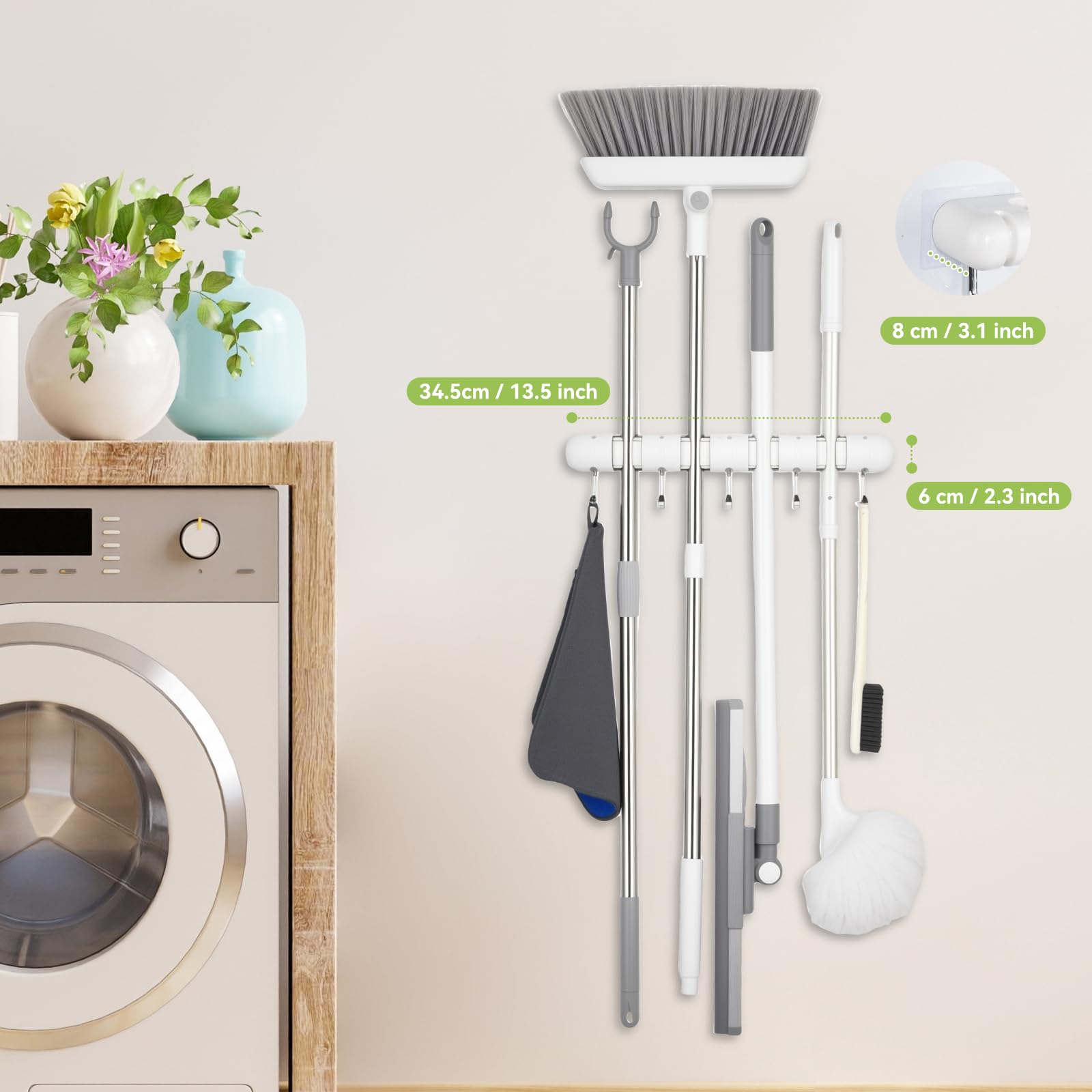 Broom Holder Wall Mount