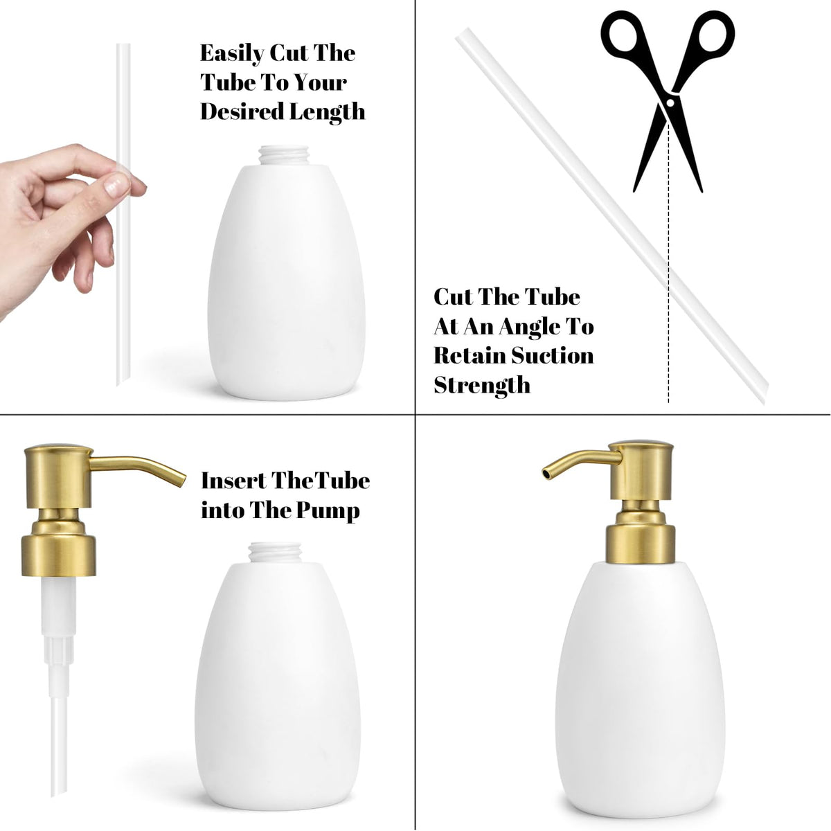 2 Pack Brushed Gold 304 Stainless Steel Soap Dispenser Pump Replacement Standard 28 (2 Count)