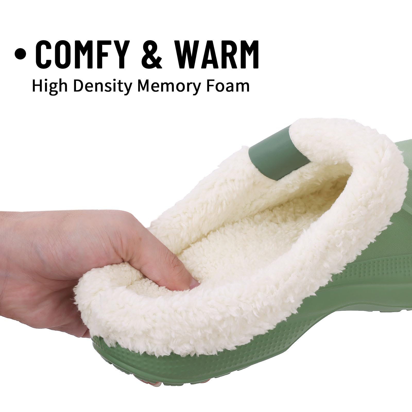 Fur Lined Clogs for Women & Men Fuzzy Slippers with Memory Foam