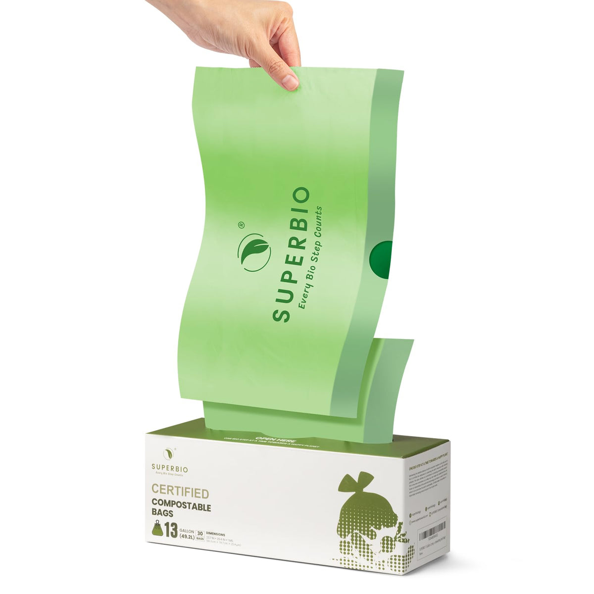 13 Gallon Compostable Drawstring Kitchen Waste Bag (30 Count)