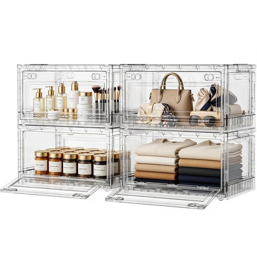320Qt Stackable Storage Bins with Lids Wheels (4 Count)