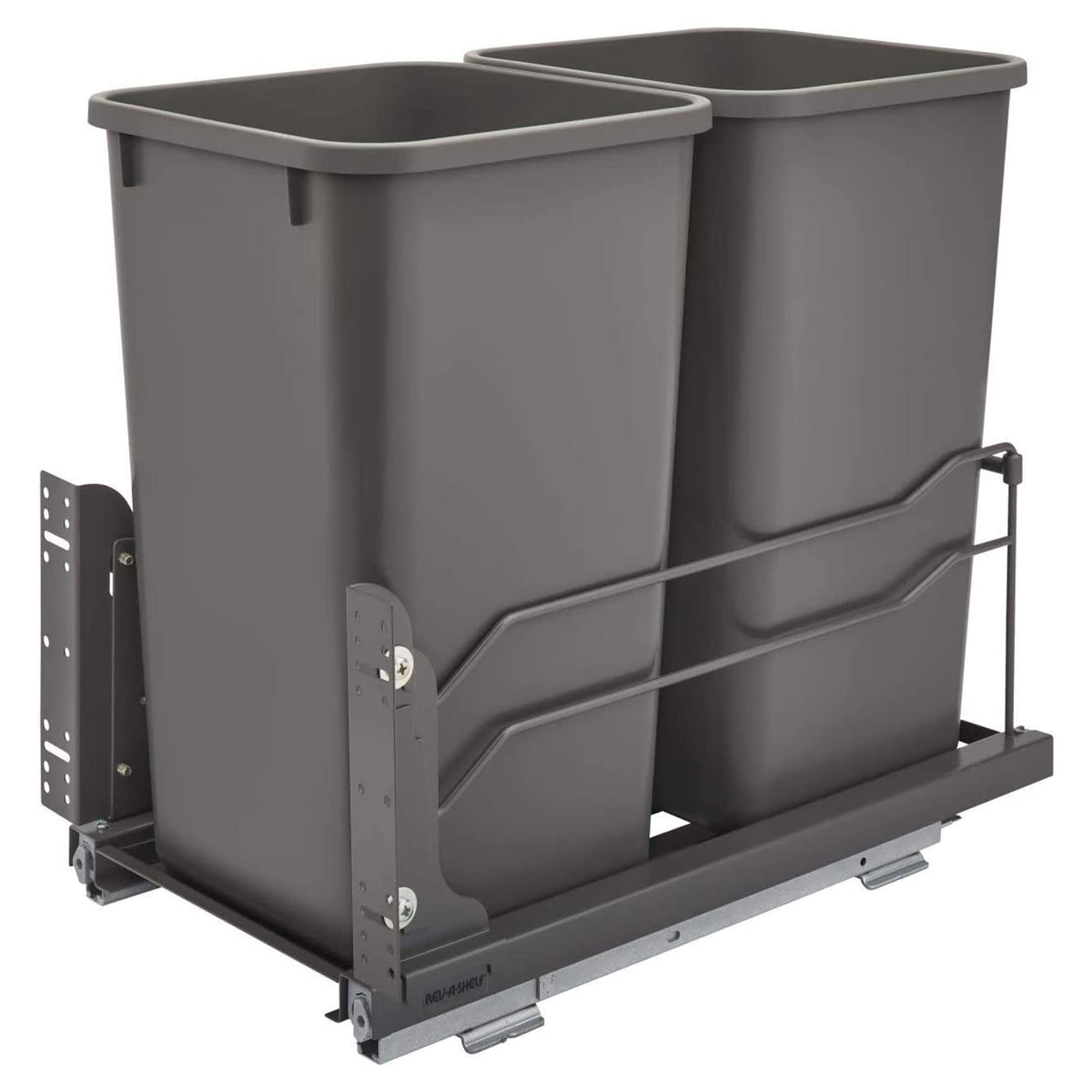 Double 27 Qt Pull Out Trash Cans with Soft Close for Under Kitchen Cabinets