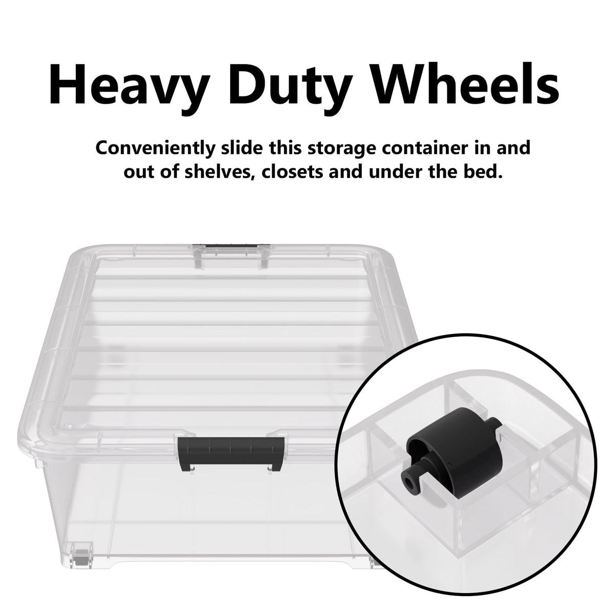 50 Qt Under Bed Storage Bins with Wheels (3 Count)