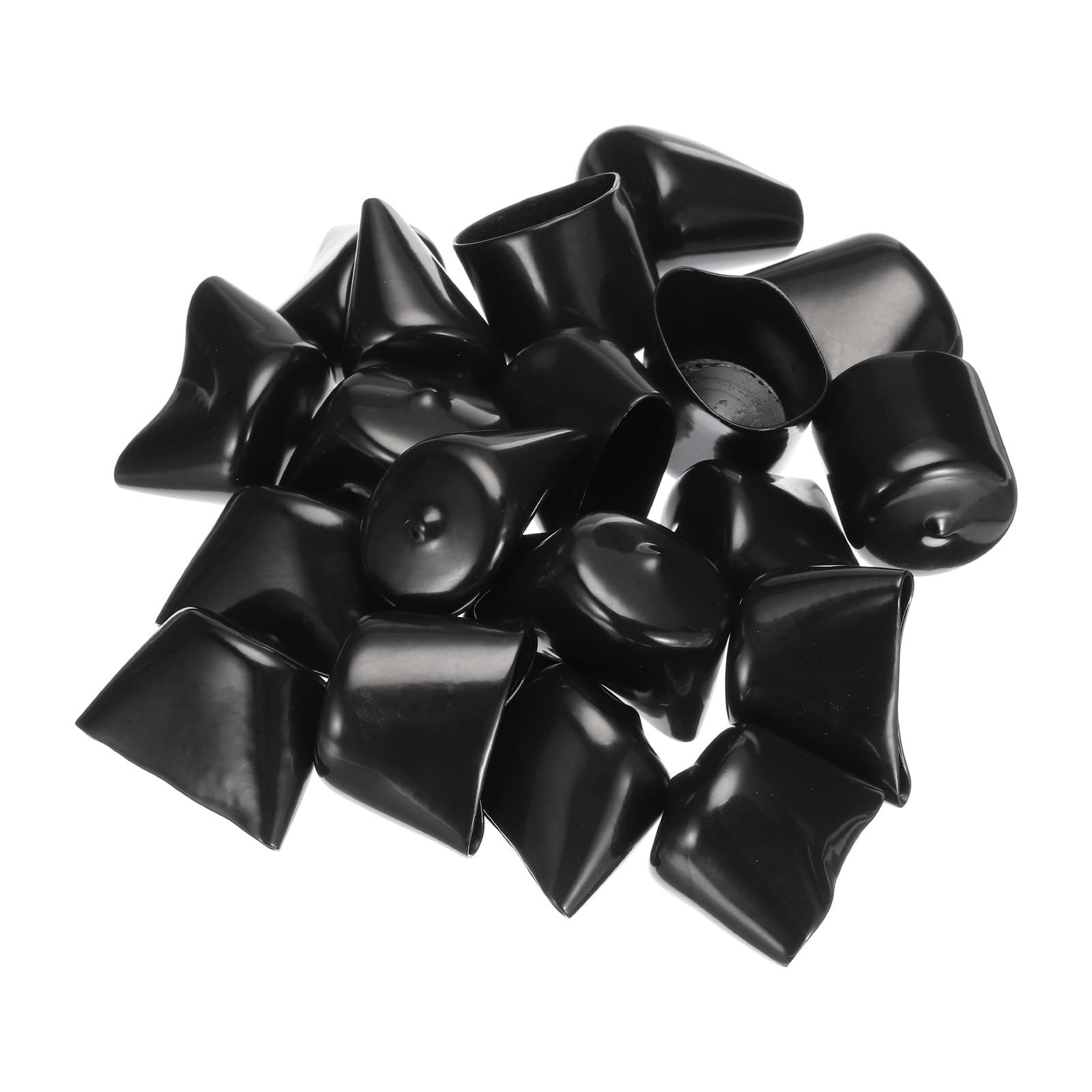20pcs Rubber End Caps 32mm ID Vinyl PVC Round Tube Bolt Cap Cover Screw Thread Protectors Black