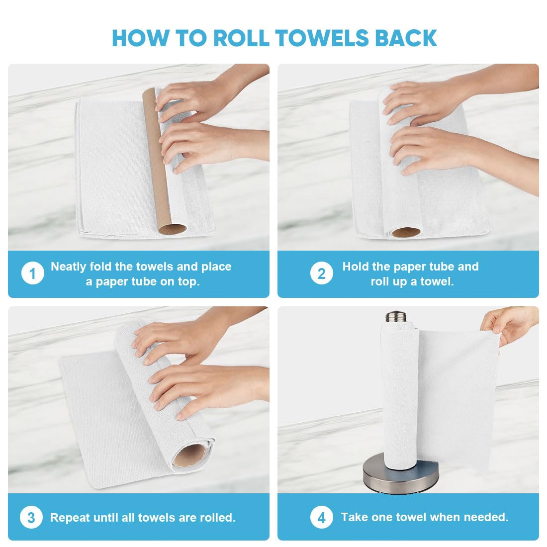 White Microfiber Cleaning Cloth Roll (50 Count)
