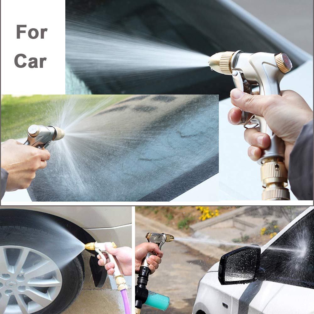 Upgraded 100% Metal Garden Hose Nozzle Heavy Duty