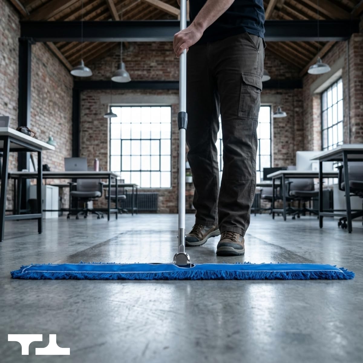 48 Inch Blue Commercial Dust Mop & Floor Sweeper with Extendable Handle