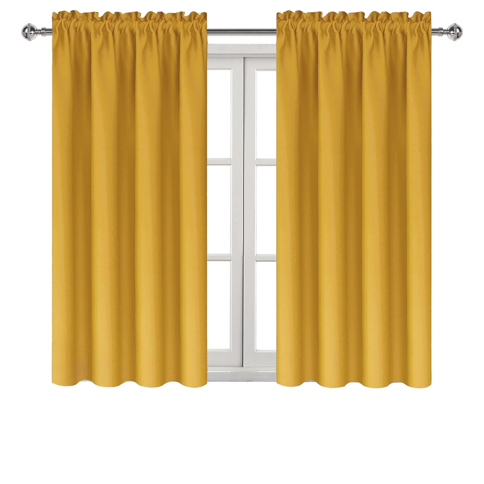 Blackout Curtains for Bedroom Living Room 42 x 54 Inch Long Yellow