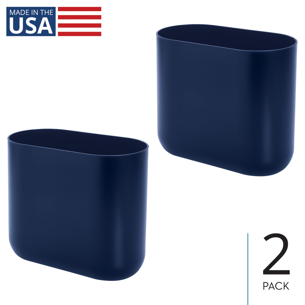 Small Slim Plastic Bathroom Trash Can (2 Count)