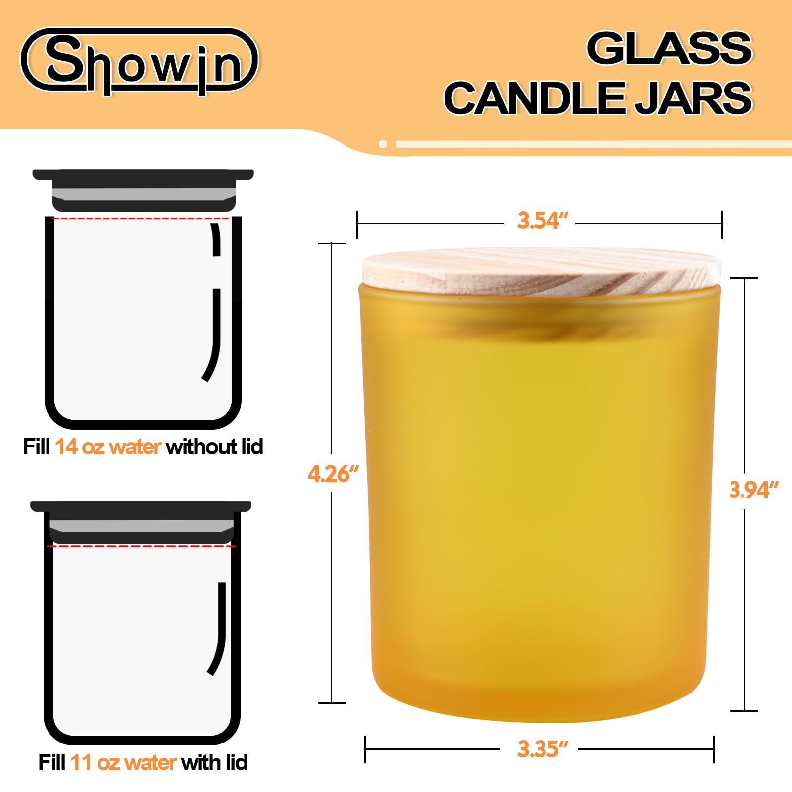 14 OZ Thick Candle Jars for Making Candles 12 Pcs (12 Count)