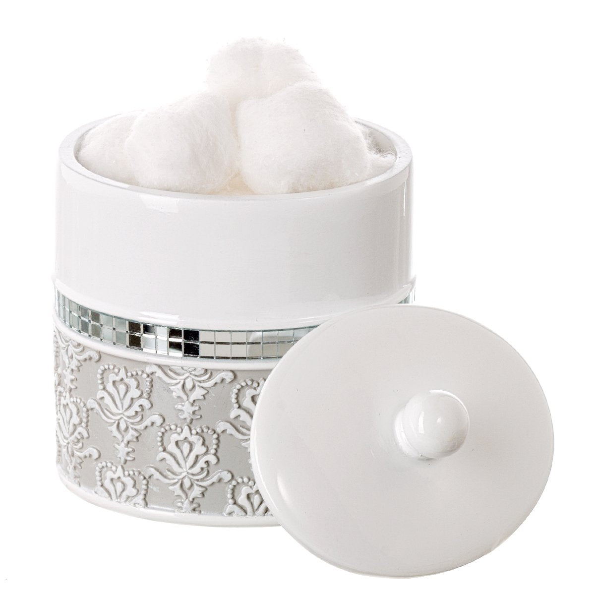 Mirror Damask Gray & White Cotton Swab