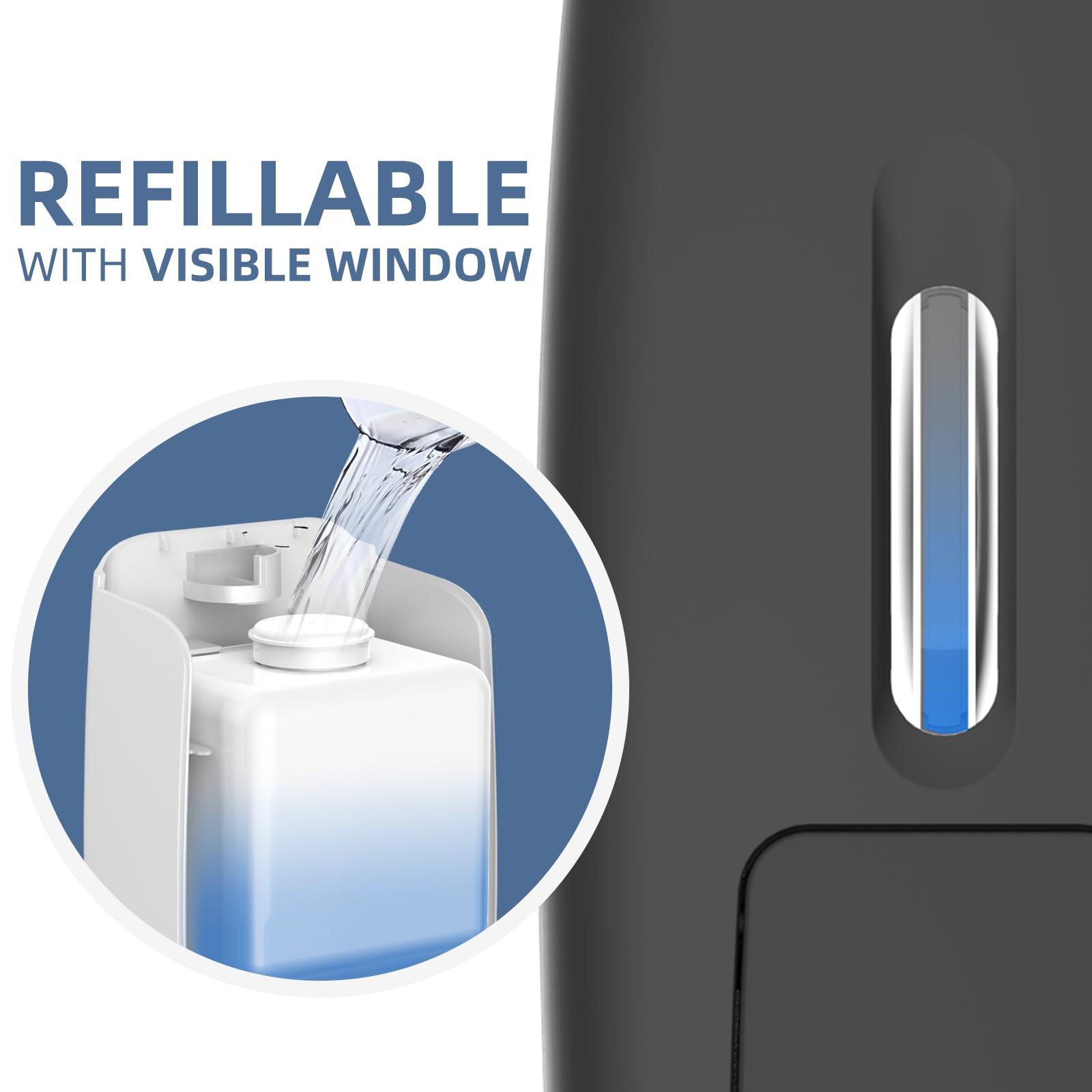 Soap Dispenser Wall Mount Adhesive Commercial Soap Dispenser 800ml No Drill Hand Sanitizer Dispenser for Bathroom Support Liquid and Gel