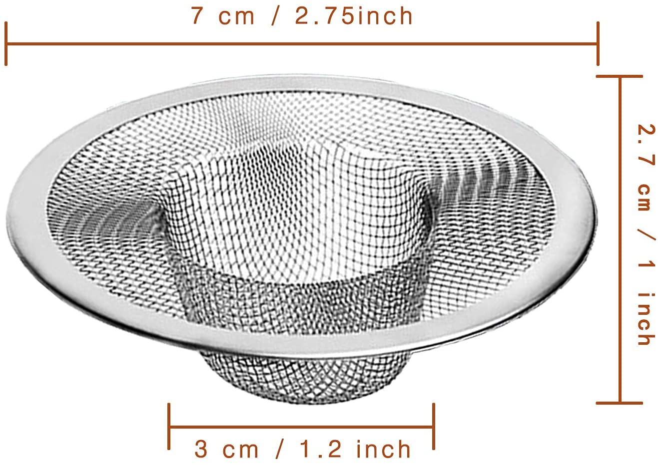 Heavy Duty Stainless Steel Slop Basket Filter Trap Mesh Metal Sink Strainer Perfect for Kitchen Sink (100 Count)