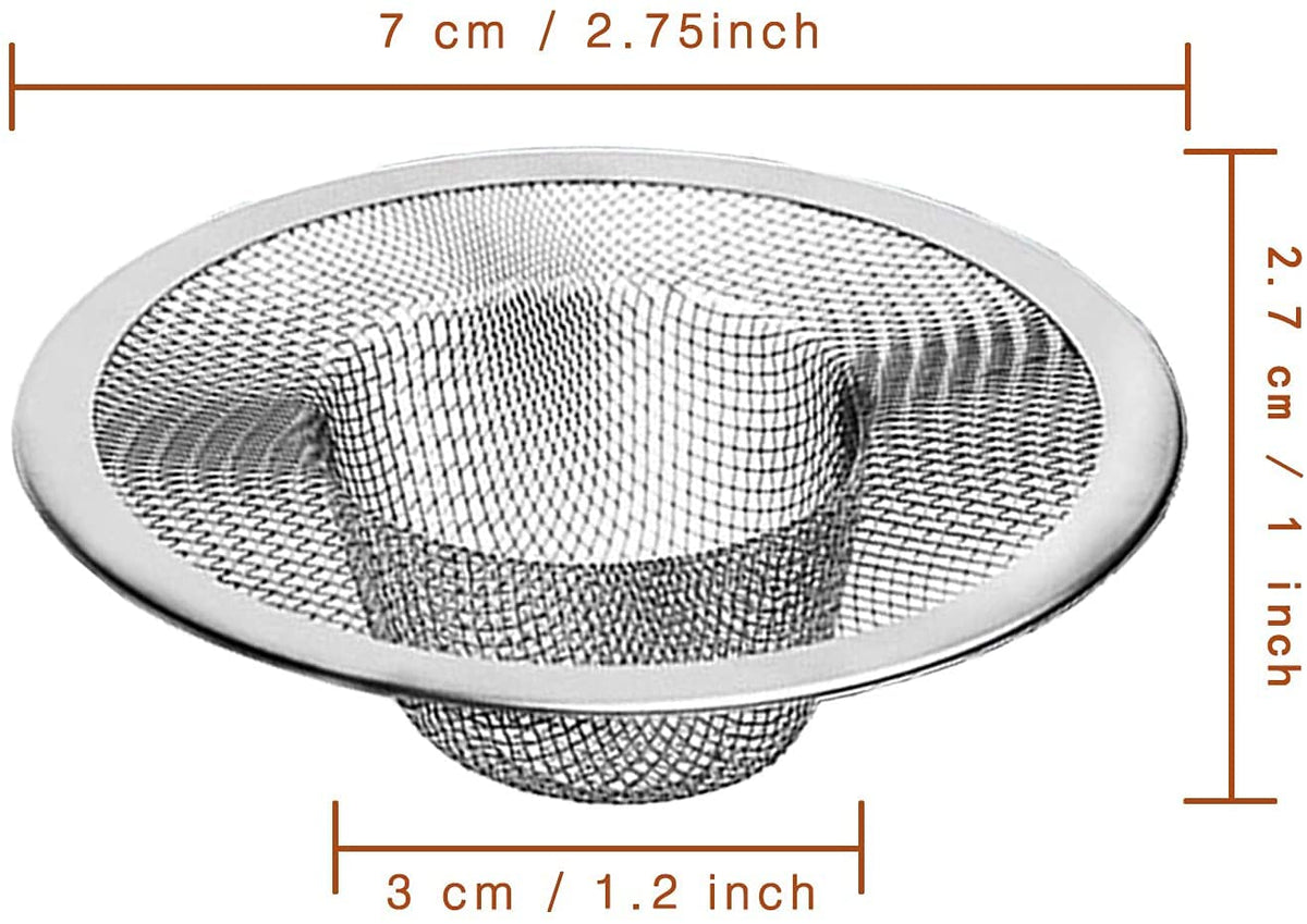Heavy Duty Stainless Steel Slop Basket Filter Trap Mesh Metal Sink Strainer Perfect for Kitchen Sink (100 Count)