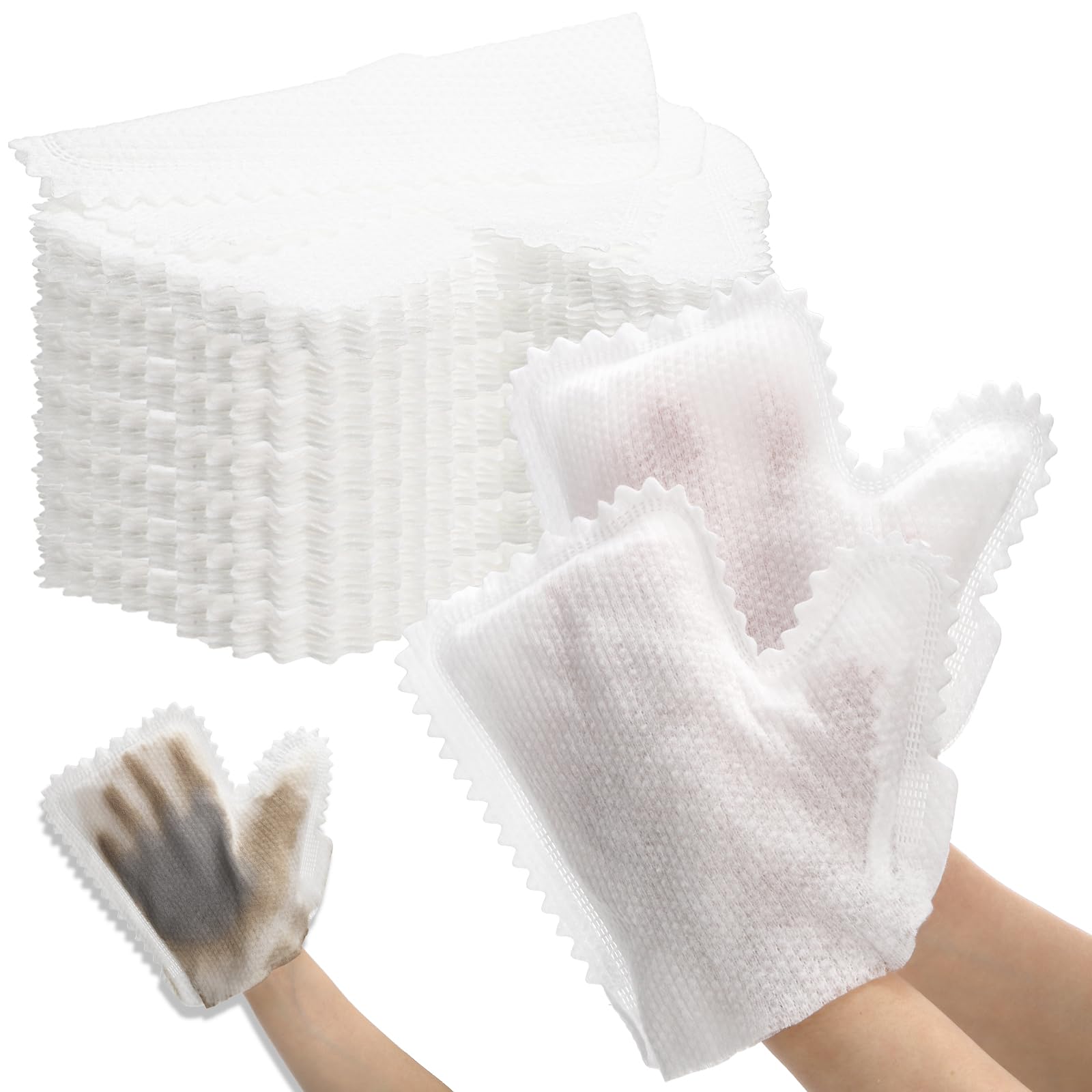 100 Pcs White Microfiber Dusting Gloves (100 Count)