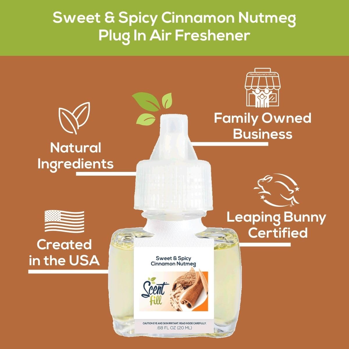Sweet & Spicy Cinnamon Nutmeg Plug in Air Freshener (2.04 Fl Oz)