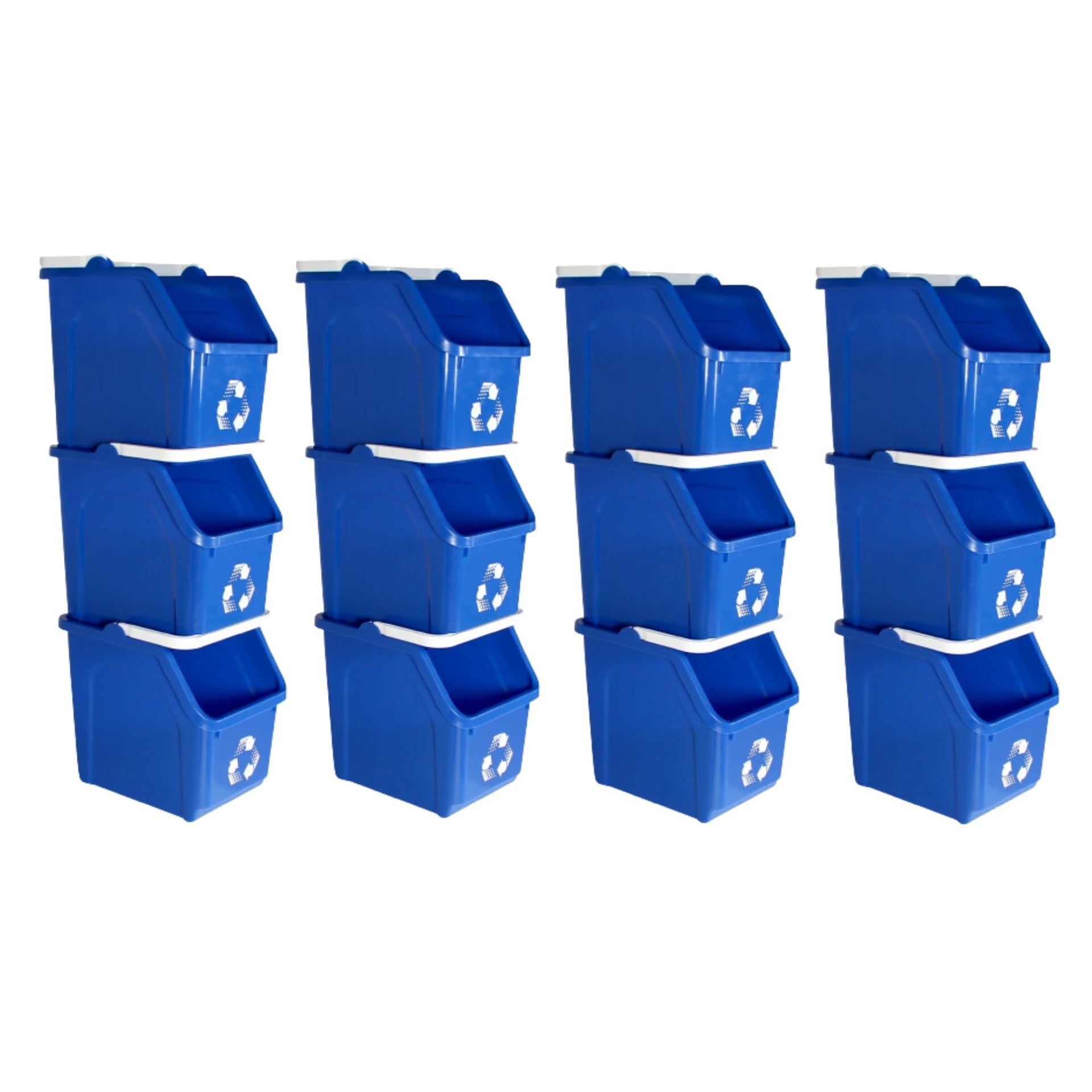 Blue Recycle Bin 6 Gallon Stackable Recycle Bins for Kitchen with Handle