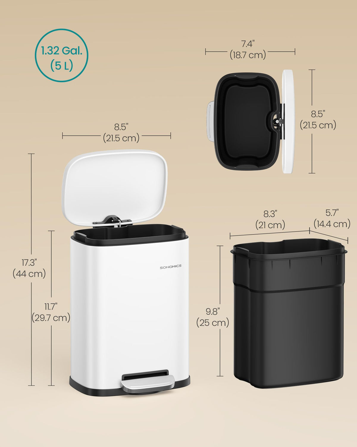 Small Bathroom Trash Can