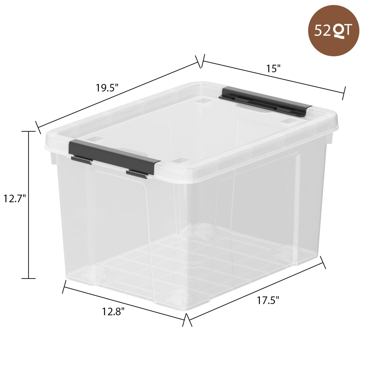 4 Pack 52 Quart Storage Containers (4 Count)