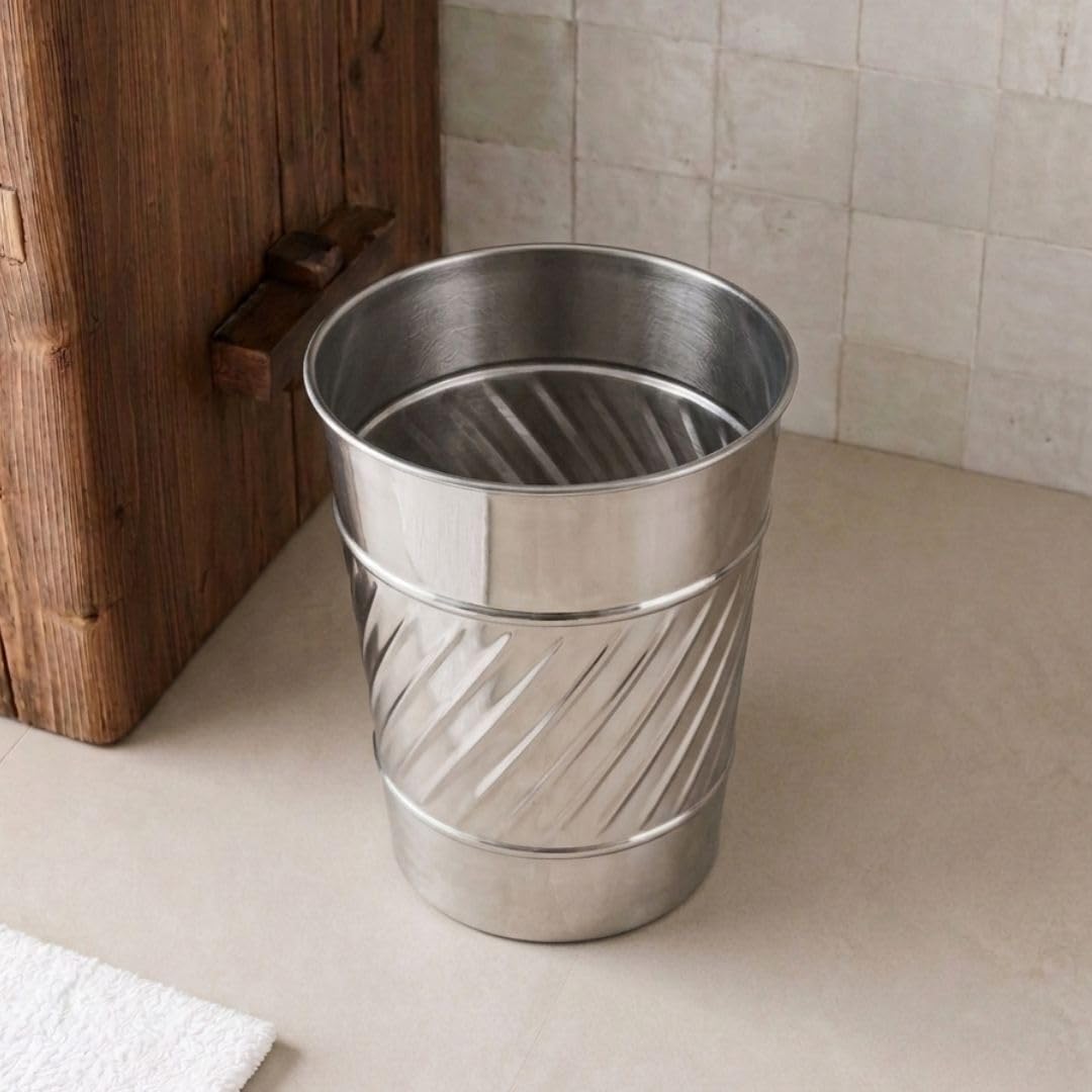 Metal Bathroom Trash Can