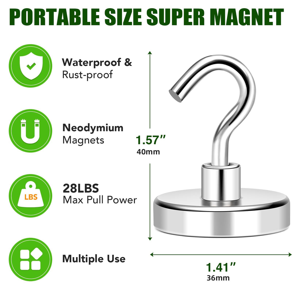 Magnetic Hooks 170lbs Strong Magnets Hook 18 Pack