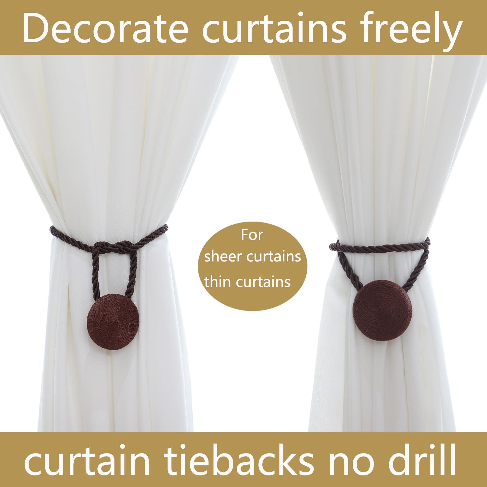 Magnetic Curtain Tiebacks (4 Count)