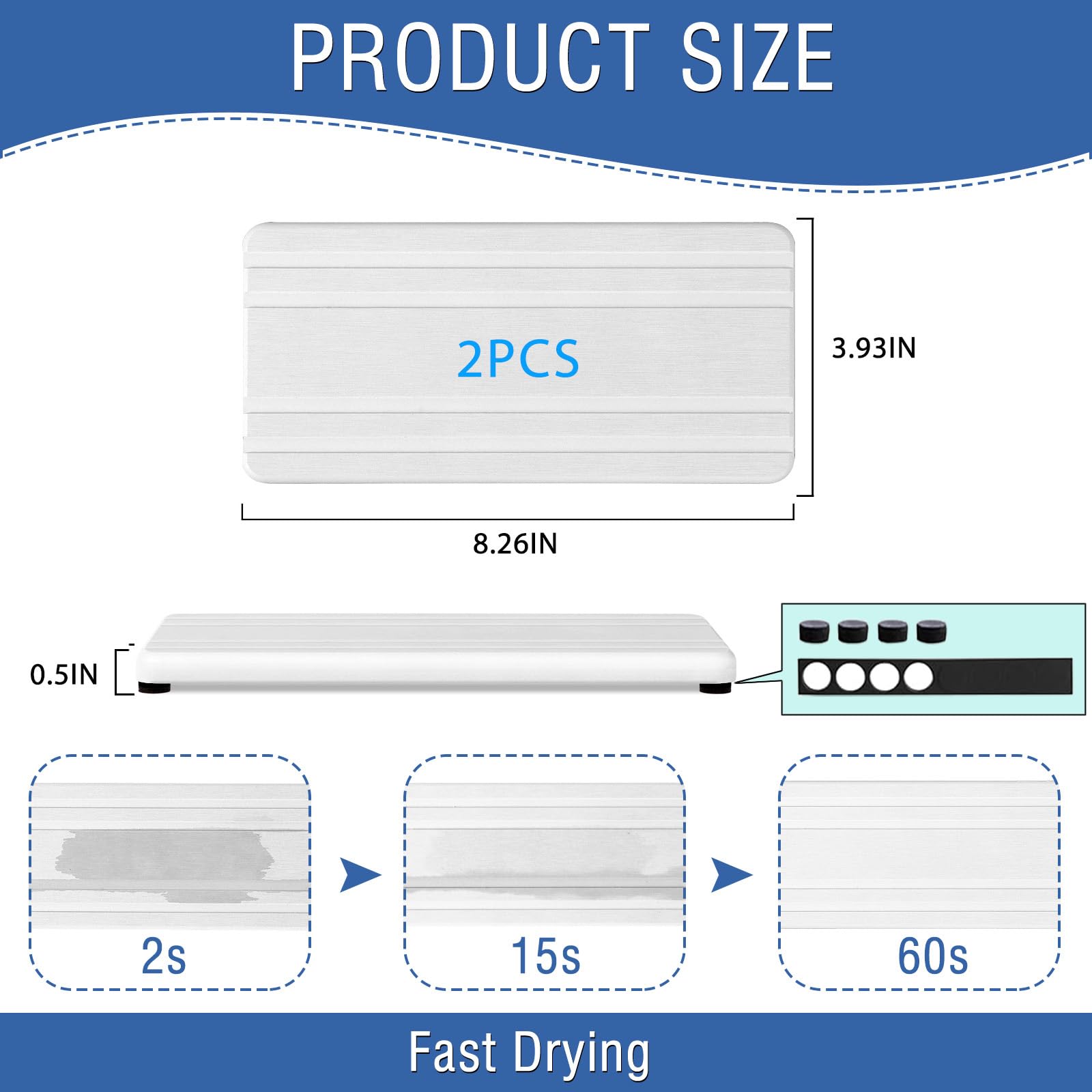 2PCS Water Absorbing Stone Tray (2 Count)