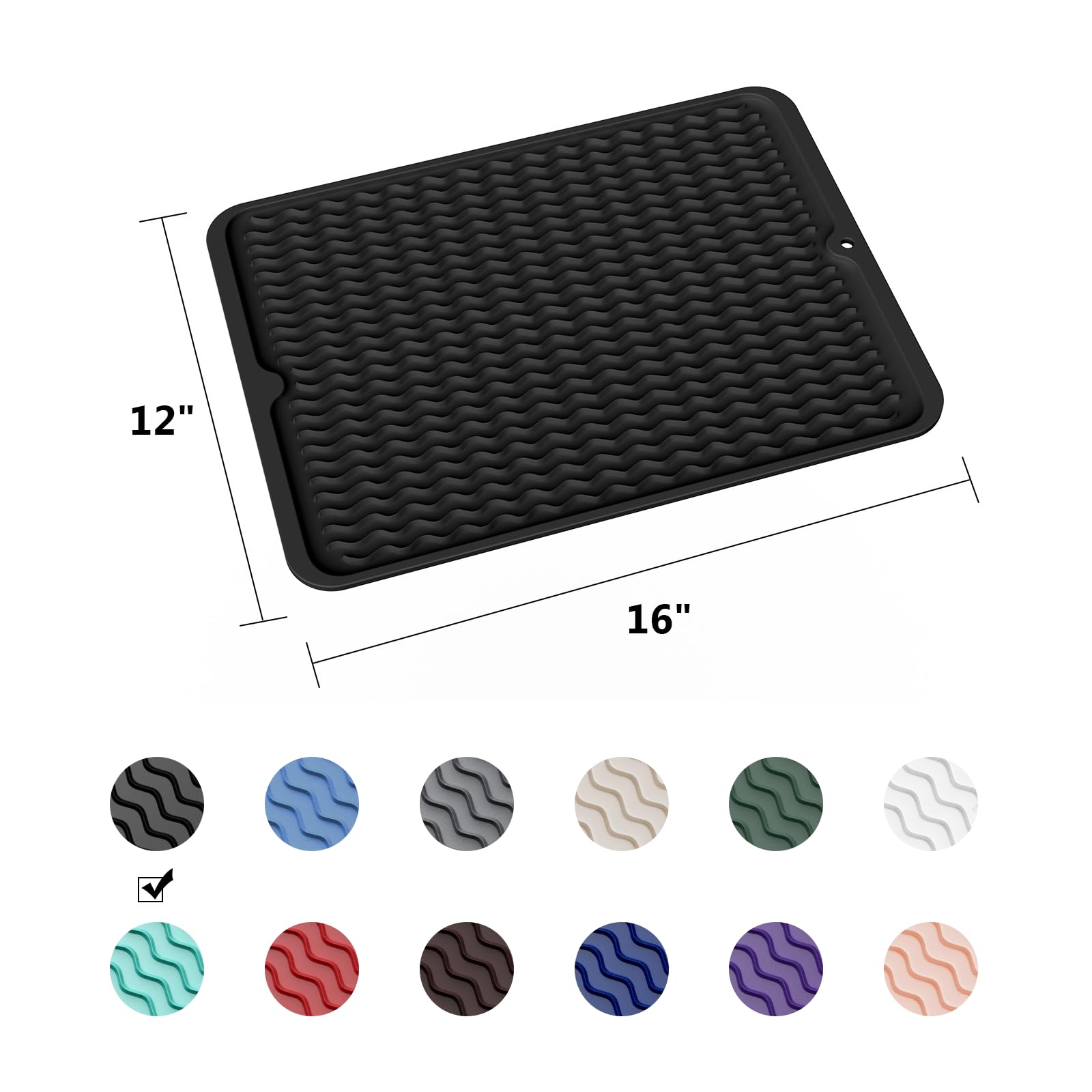 4-in-1 Silicone Mat: Air Fryer & Coffee Maker, 12"x12", Peach Pink