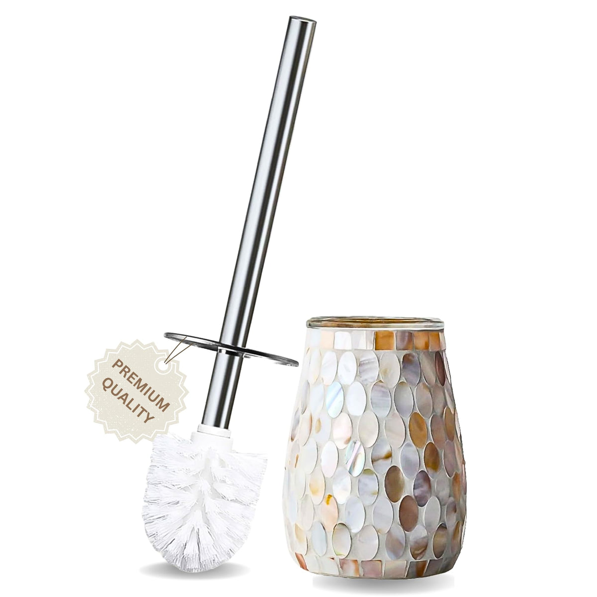 Natural Shell Toilet Brush and Holder Set