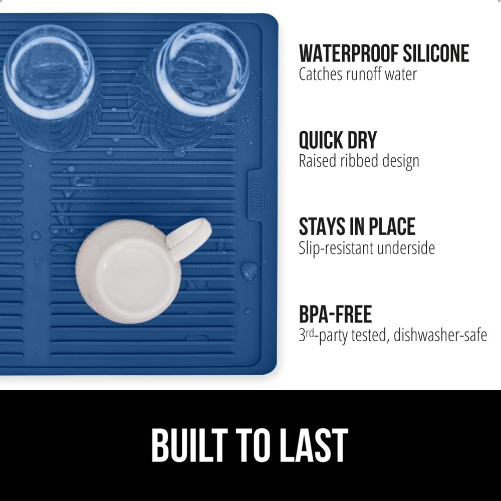 100% BPA Free Patented Silicone Dish Drying Mat for Kitchen Counter