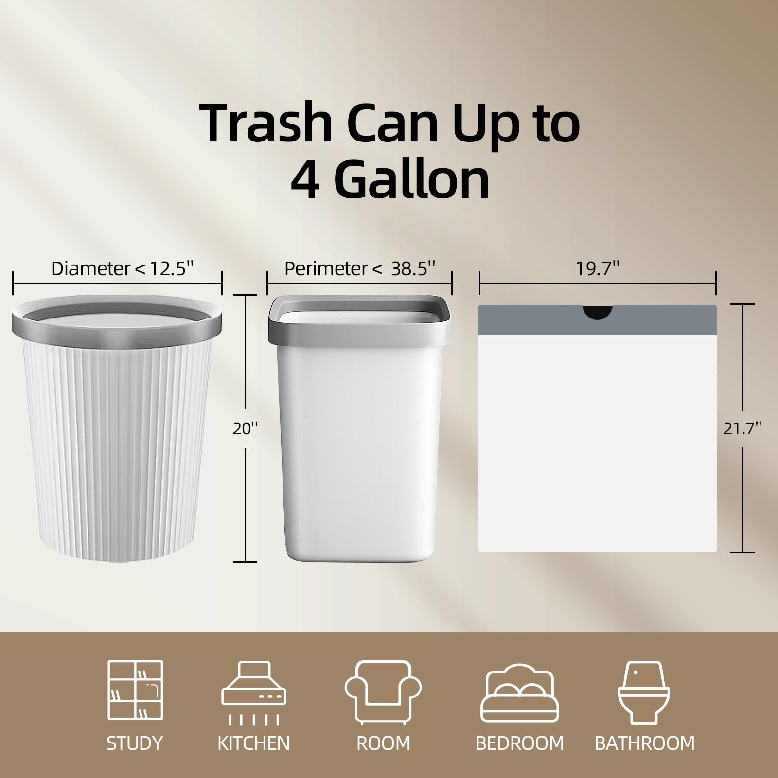 4 Gallon Mini Drawstring Trash Bags (120 Count)