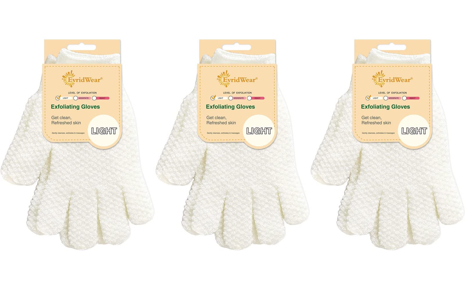 Exfoliating Glove for Shower Bath (3 Count)